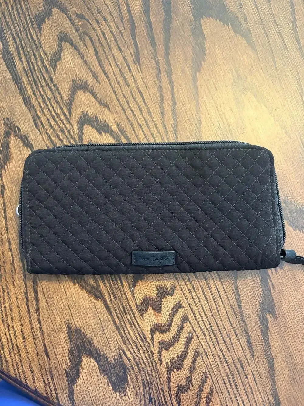 Vera Bradley Black Microfiber Quilted RFID Accordion Wristlet Wallet